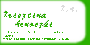 krisztina arnoczki business card